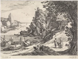 Landschap met de verdrijving van Hagar en Ismaël Italiaanse landschappen (series title)