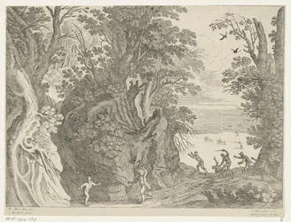 Landschap met een gewapende overval