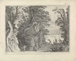 Landschap met een gewapende overval