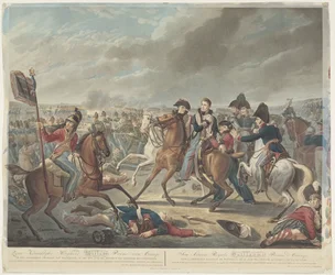 Zyne Koninklyke Hoogheid Willem Prins van Oranje in den roemrijken veldslag van Waterloo, op den 18den Junij 1815, gewond op het oogenblik der overwinning