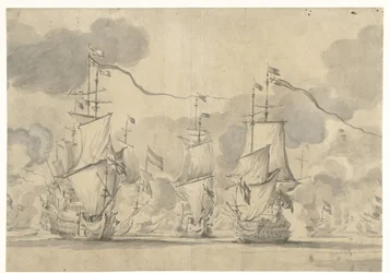 Zeeslag bij Lowestoft op 13 Juni 1665