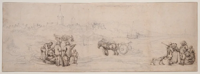 Duin Scene met Boerenfiguren
