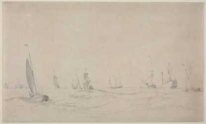Schepen op een ruwe zee