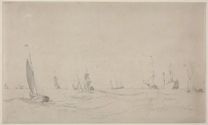 Schepen op een ruwe zee, 1665