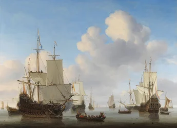 Nederlandse schepen op rustige zee