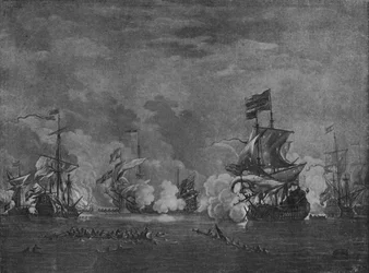 Sir Edward Spragge en Cornelius Tromp, laat 17e eeuw