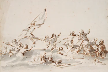 Een gevecht in boten, ca. 1685