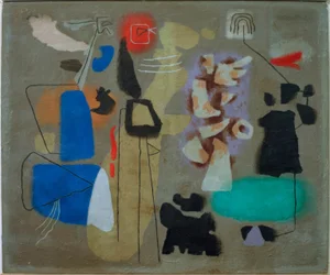 Compositie op olijfgroen