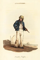 Britse matroos in de marine van Lord Nelson