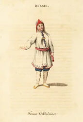 Zomerkleding van een Mari-vrouw