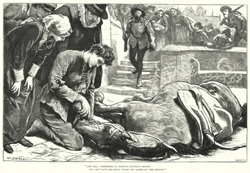 Hoe ze het goede nieuws van Gent naar Aken brachten (gravure)