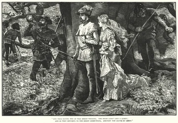Robin Hood en Allin A Dale (gravure)