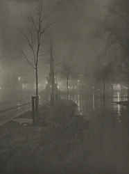 Natte nacht, Columbus Circle, New York, c.1925 (foto)