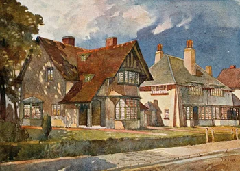 Arbeiderswoningen in Bournville, nabij Birmingham