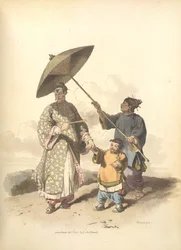 Een Chinese dame en haar zoon