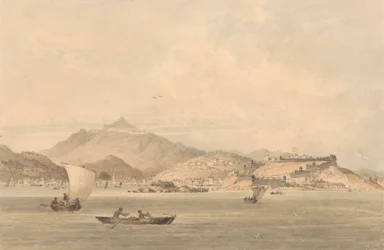 Een uitzicht op de kust van China