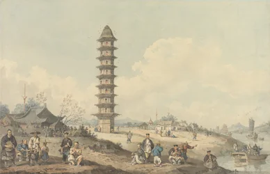 Stad van Lin Tsin, Shantung, met een Uitzicht op het Grote Kanaal