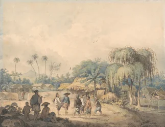 Inheemsen uit Cochin spelen pluimbal in China