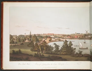 Uitzicht op Sydney vanaf de oostkant van de baai