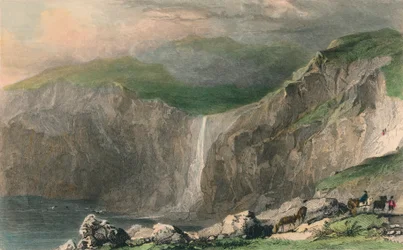 Waterval en steengroeve, nabij Boscastle, 1832