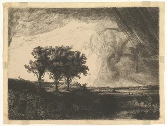 De drie bomen (naar Rembrandt)
