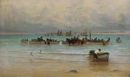 Vissen laden bij eb, St. Ives