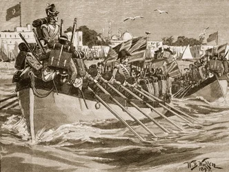 Vertrek van de Britse Troepen uit Alexandrië, 1807, illustratie uit 
