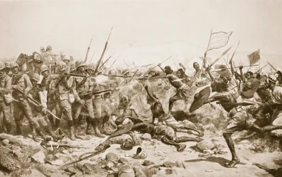De slag bij Abu Klea, 17 januari 1885, illustratie uit 