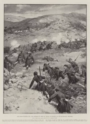 De Grieks-Turkse Oorlog, het Schermutseling van Mont St Elias, bij Nazaros, aan de Macedonische Grens