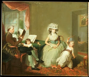 Een groepsportret van de heer en mevrouw Hayward met hun kinderen, Mathilda en George, c.1789