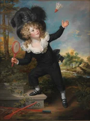 Portret van Kennett Dixon die pluimbal speelt