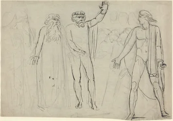 En Saul Zeide tot David: Ga heen, en de Heer zij met U [recto], ca.1780-1785 (pen en inkt over grafiet op geschept papier)