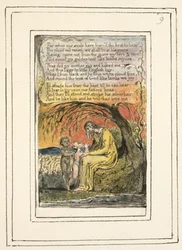 P.124-1950.pt9 The Little Black Boy (vervolg): plaat 9 uit Songs of Innocence and of Experience (kopie R) c.1802-08 (ets, inkt en aquarel)