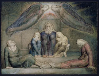 Graaf Ugolino en zijn zonen in de gevangenis, illustratie voor `Inferno`, Canto 33 uit Dante Alighieri