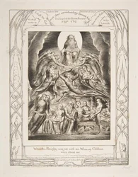 Satan voor de troon van God, uit Illustraties van het Boek Job