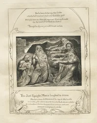 Het Boek van Job: Pl. 10, De rechtvaardige oprechte man wordt bespot, 1825