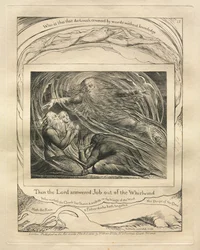 Het Boek van Job: Pl. 13, Toen antwoordde de Heer Job uit de Wervelwind, 1825