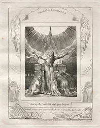Het Boek van Job: Pl. 18, En mijn dienaar Job zal voor u bidden, 1825