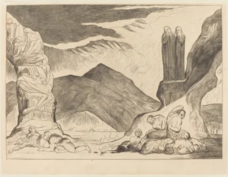 De Cirkel van de Vervalsers; Dante en Vergilius die hun Neus Bedekken vanwege de Stank