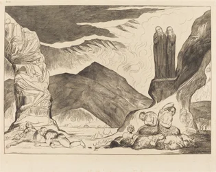De Cirkel van de Vervalsers; Dante en Vergilius die hun Neus Bedekken vanwege de Stank