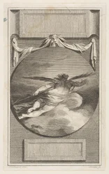 Gevleugeld figuur vliegend door wolken, ca. 1780-87