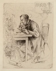 Alexander Dickson, professor in de botanie (gravure)