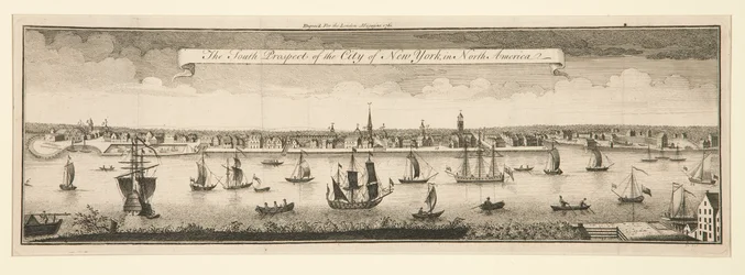 Het zuidelijke uitzicht op de stad New York in Noord-Amerika