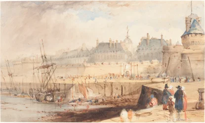 De haven van St. Malo bij eb