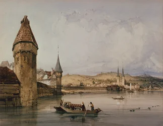 Stad van Luzern, aan het meer van Vierwoudstreken