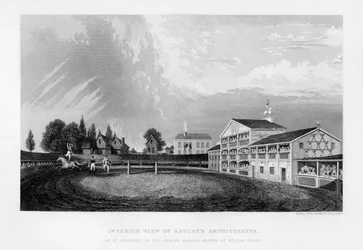 Interieur van Astleys Amphitheatre in Londen zoals het verscheen in 1777, 1840