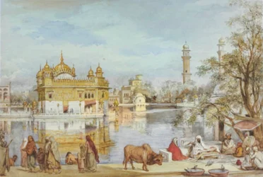 1854 Gouden tempel schilderij door William Carpenter
