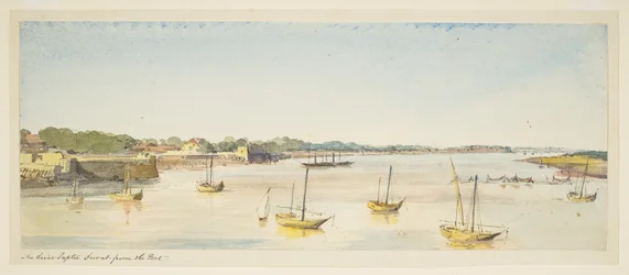 Rivier Taptie, Surat vanaf het fort (boten)