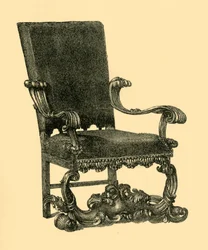 Notenhouten armstoel, ca. 1685-1710, 1881