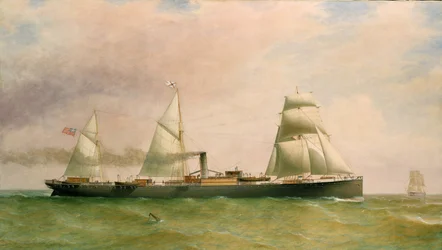 Het driemastschip en stoomschip 